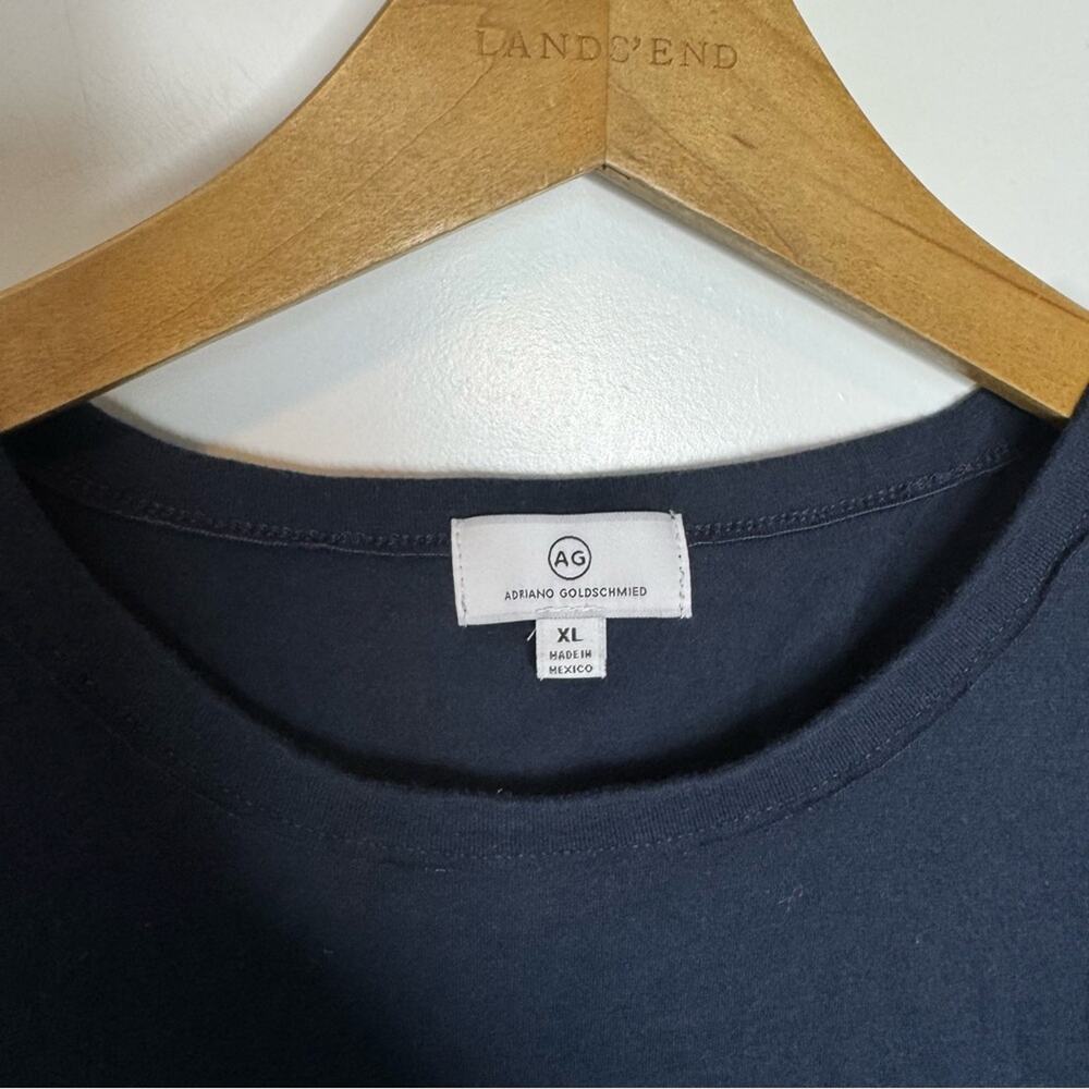 Adriano Goldschmied Navy Blue Crewneck Short Sleeve T-shirt Cotton Size XL - Picture 3 of 6